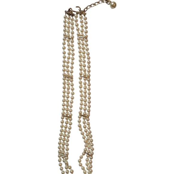 Vintage Faux Pearl Costume Jewelry Layer Necklace 30" - Picture 6 of 6